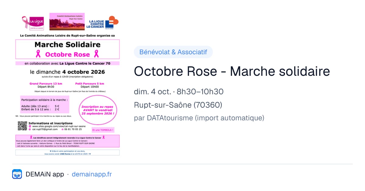 Octobre Rose - Marche solidaire — Rupt-sur-Saône