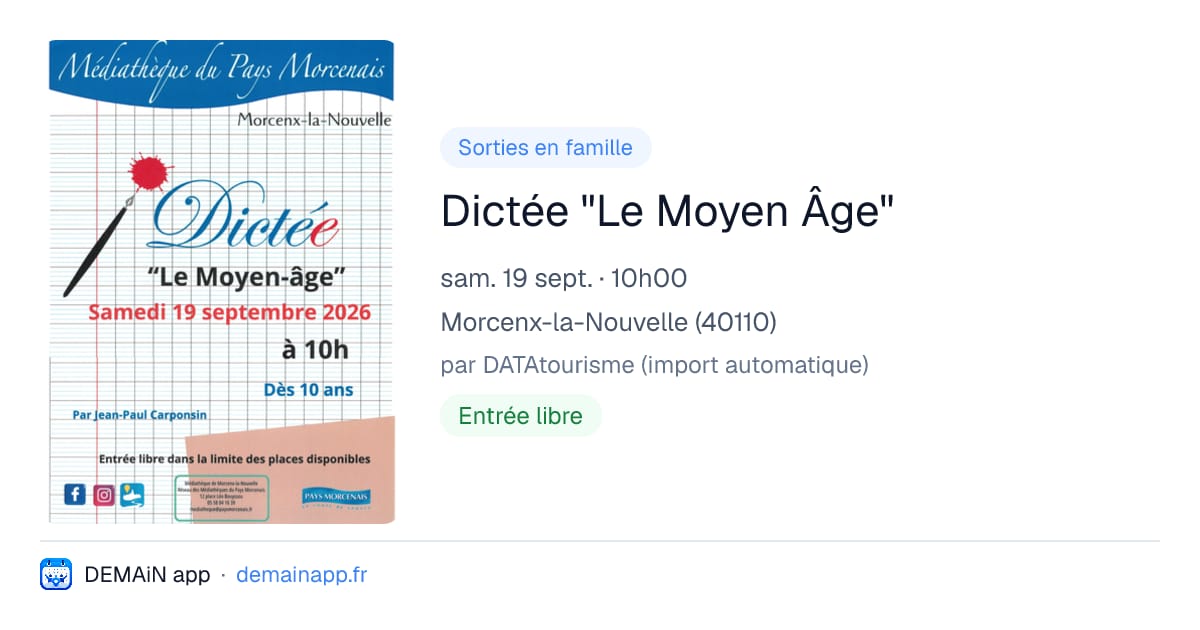Dictée "Le Moyen Âge" — Morcenx-la-Nouvelle
