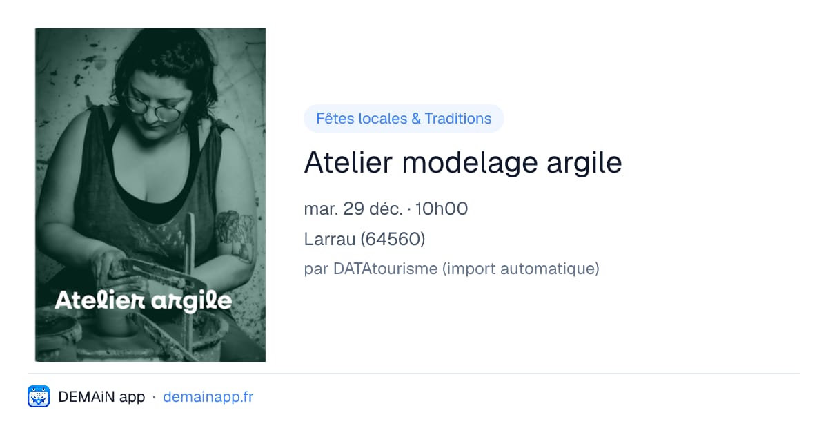Atelier modelage argile — Larrau