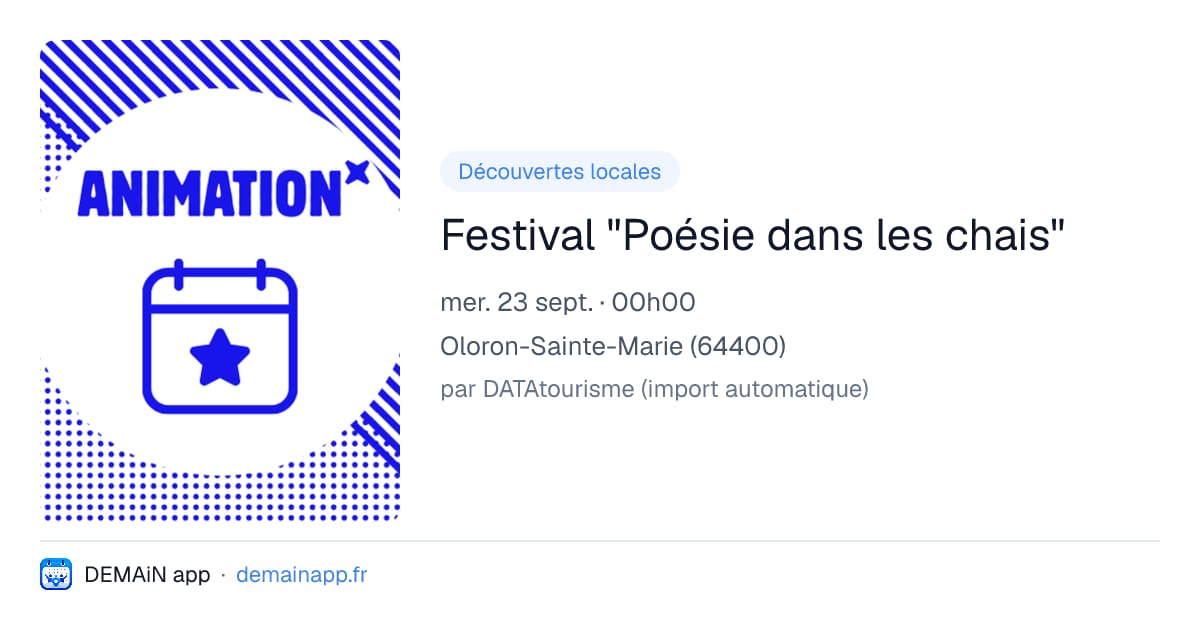 Festival "Poésie dans les chais" — Oloron-Sainte-Marie