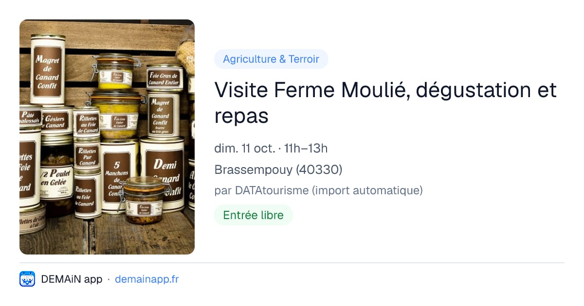 Visite Ferme Moulié, dégustation et repas — Brassempouy