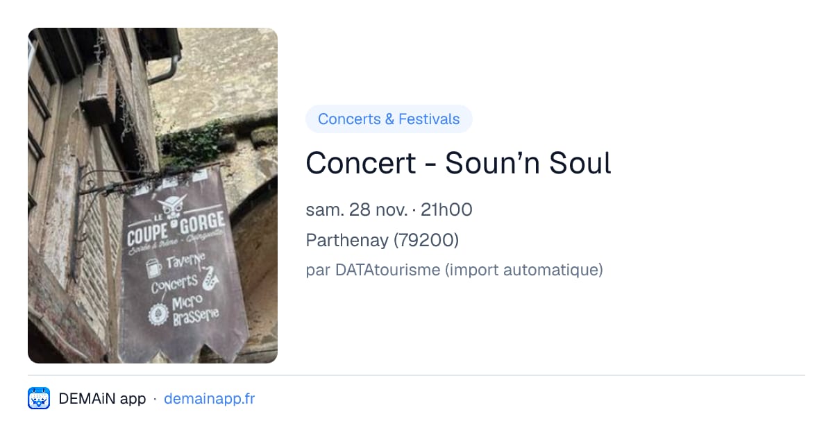 Concert - Soun’n Soul — Parthenay