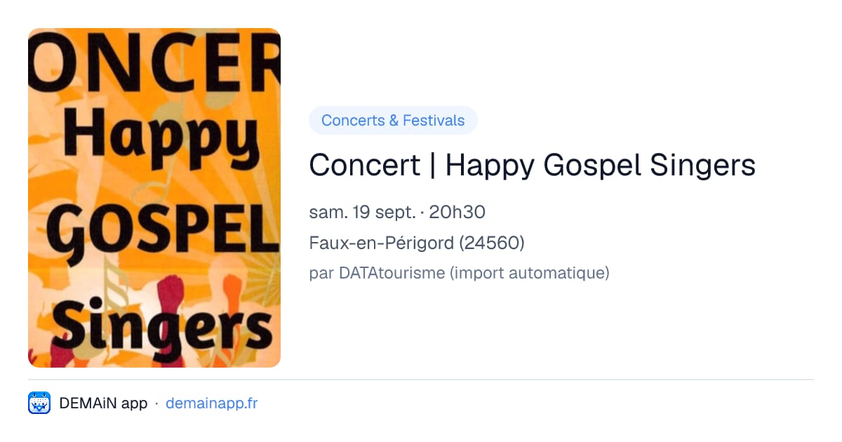 Concert | Happy Gospel Singers — Faux-en-Périgord