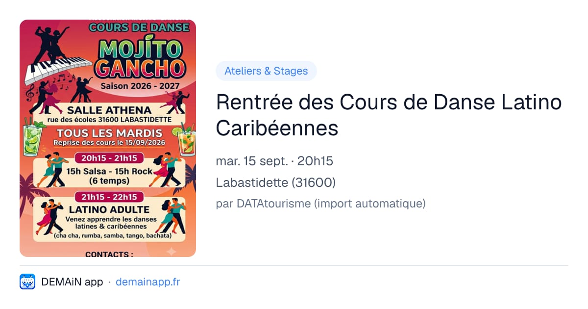 Rentrée des Cours de Danse Latino Caribéennes — Labastidette