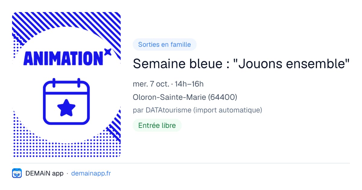 Semaine bleue : "Jouons ensemble" — Oloron-Sainte-Marie