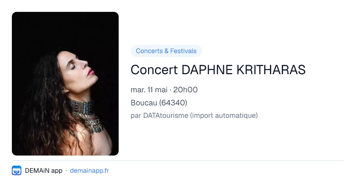 Concert DAPHNE KRITHARAS — Boucau