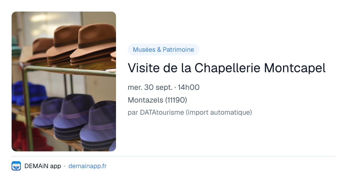 Visite de la Chapellerie Montcapel — Montazels