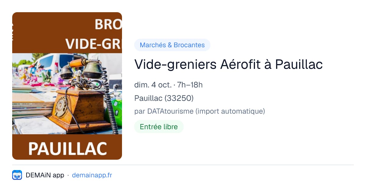 Vide-greniers Aérofit à Pauillac — Pauillac