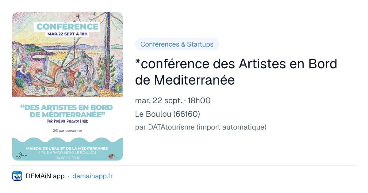 *conférence des Artistes en Bord de Mediterranée — Le Boulou