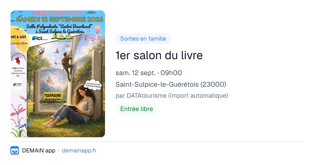 1er salon du livre — Saint-Sulpice-le-Guérétois