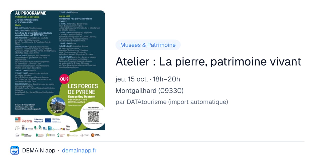 Atelier : La pierre, patrimoine vivant — Montgailhard
