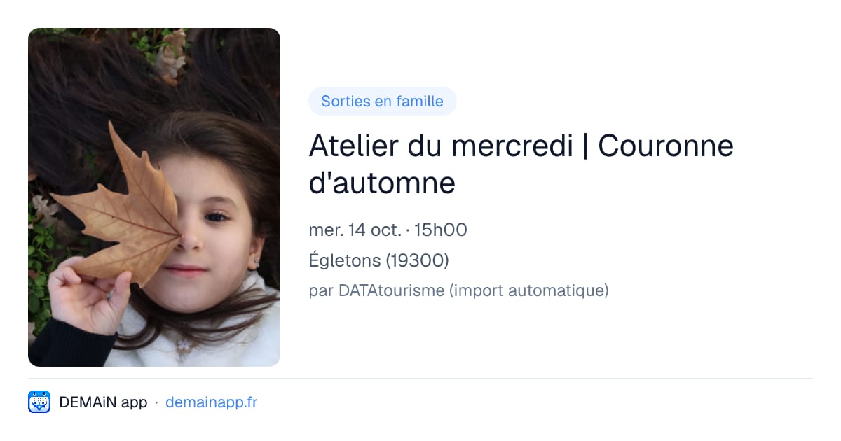 Atelier du mercredi | Couronne d'automne — Égletons