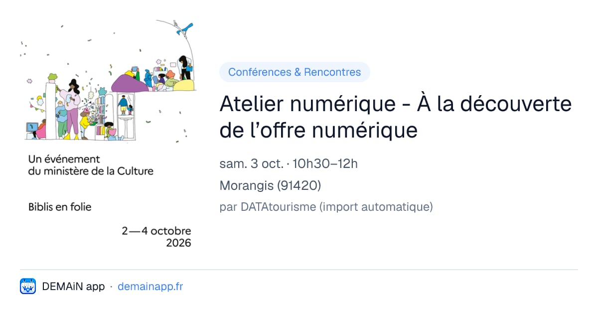 Atelier numérique - À la découverte de l’offre numérique — Morangis