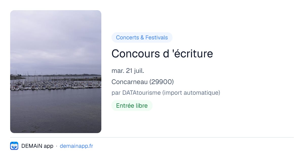 Concours d 'écriture — Concarneau