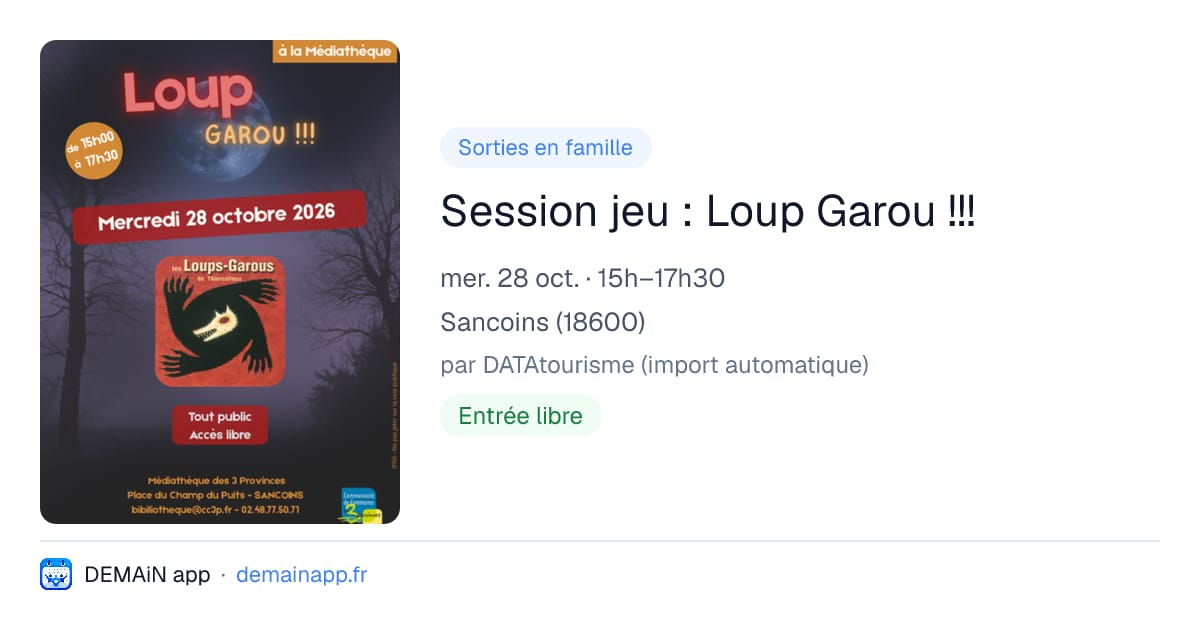 Session jeu : Loup Garou !!! — Sancoins