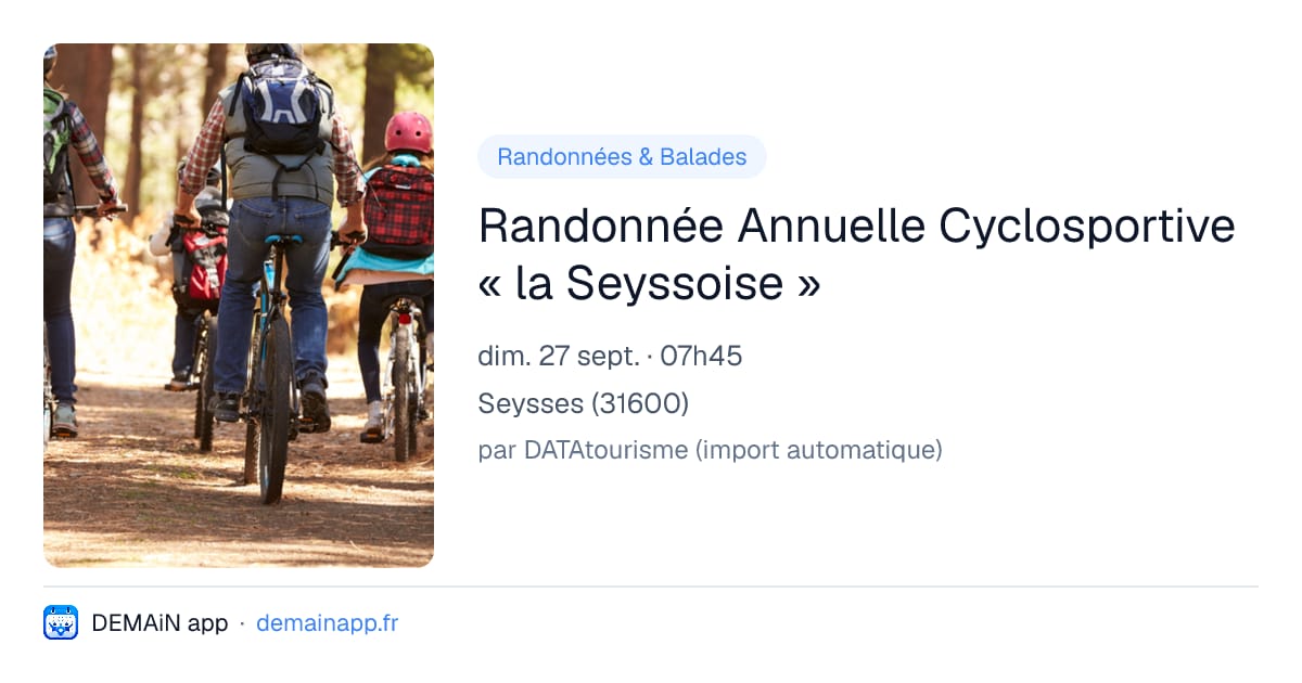 Randonnée Annuelle Cyclosportive « la Seyssoise » — Seysses