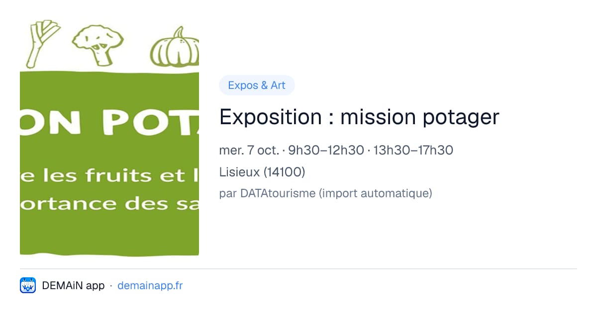 Exposition : mission potager — Lisieux