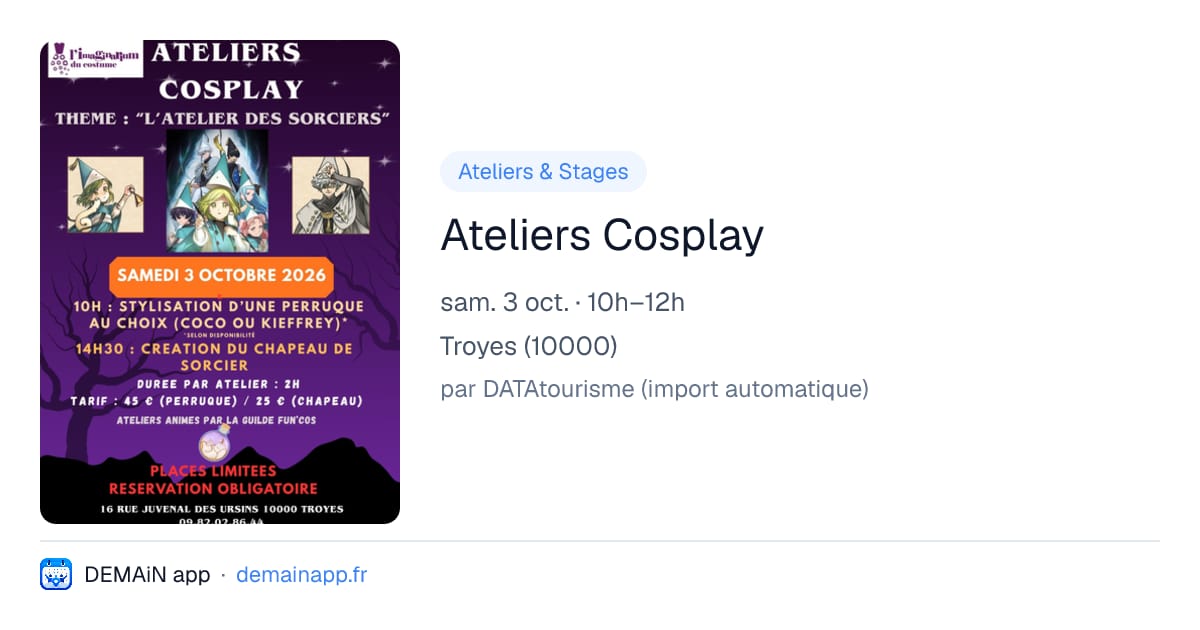Ateliers Cosplay — Troyes