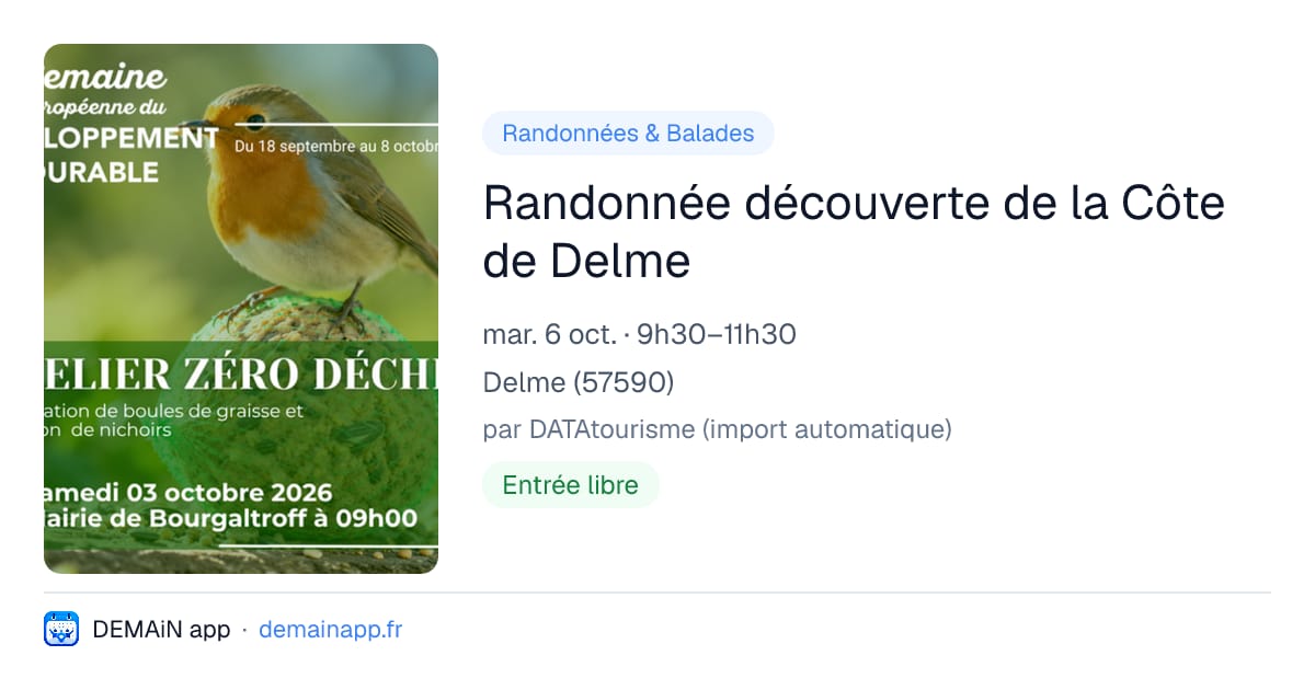 Randonnée découverte de la Côte de Delme — Delme