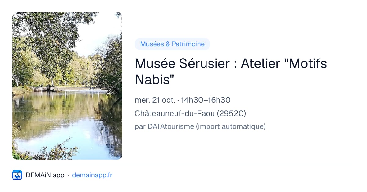 Musée Sérusier : Atelier "Motifs Nabis" — Châteauneuf-du-Faou