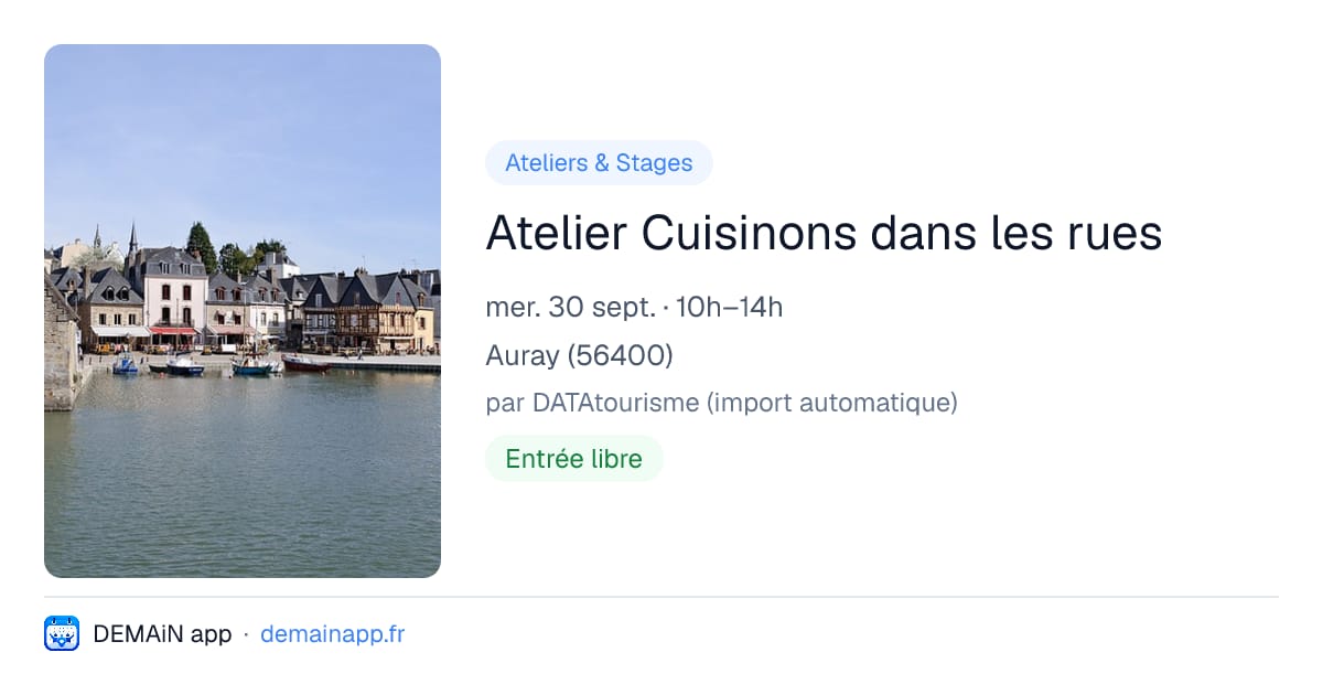 Atelier Cuisinons dans les rues — Auray
