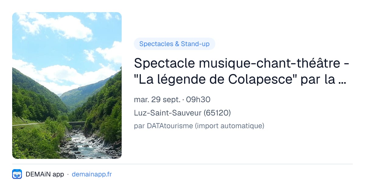 Spectacle musique-chant-théâtre - "La légende de Colapesce" par la Cie Momatique — Luz-Saint-Sauveur