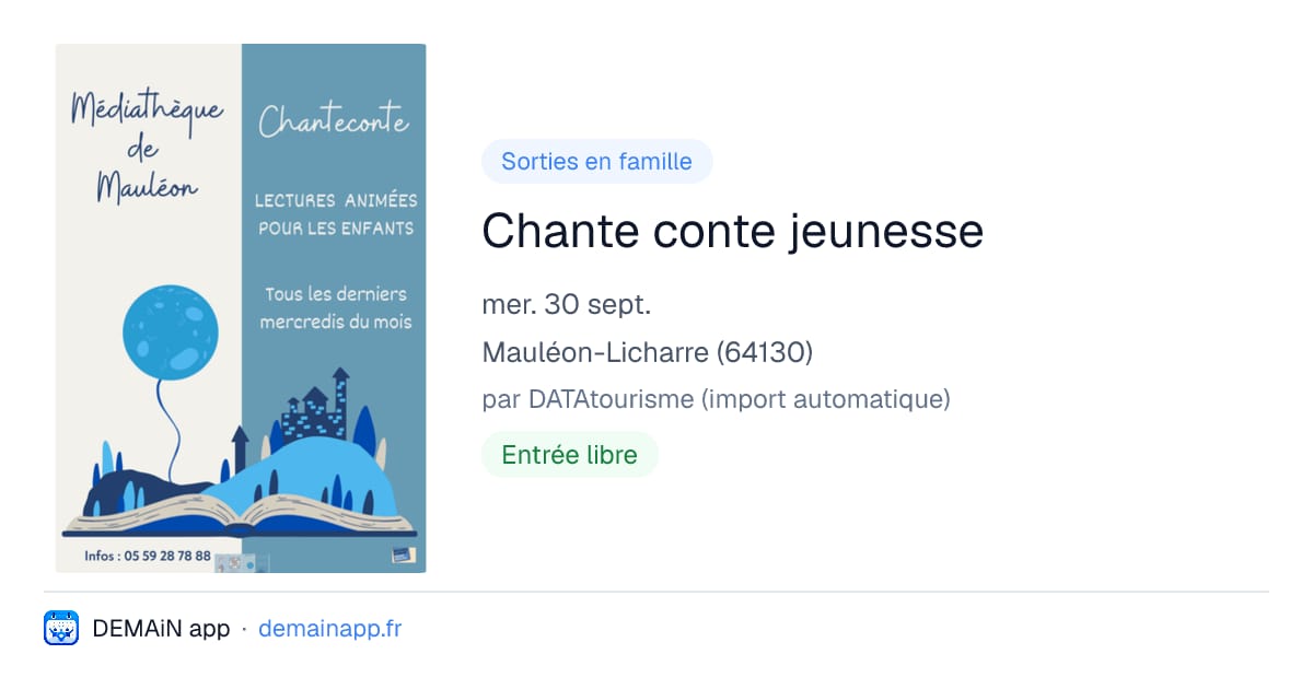Chante conte jeunesse — Mauléon-Licharre