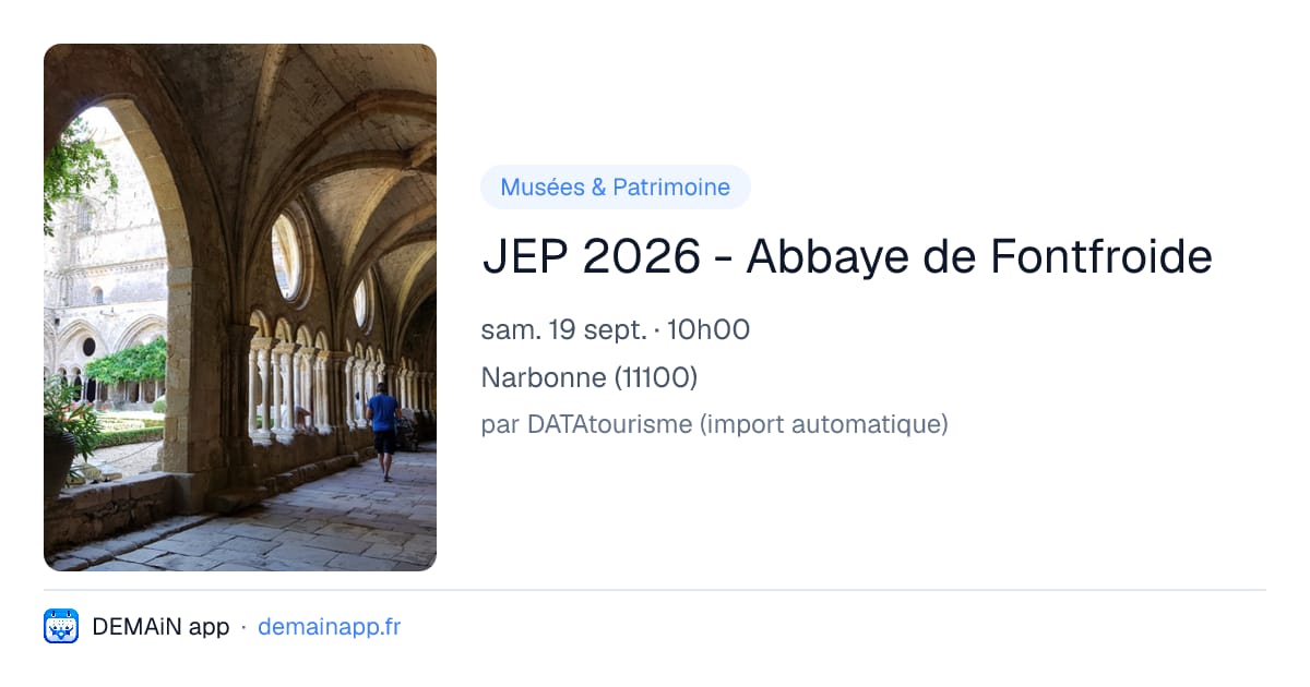 JEP 2026 - Abbaye de Fontfroide — Narbonne