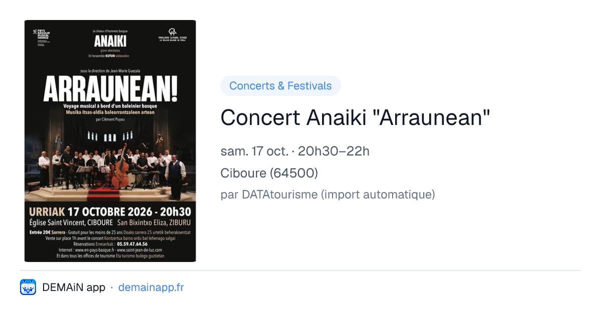 Concert Anaiki "Arraunean" — Ciboure