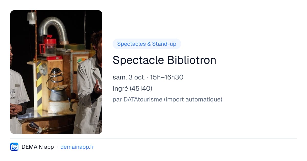 Spectacle Bibliotron — Ingré
