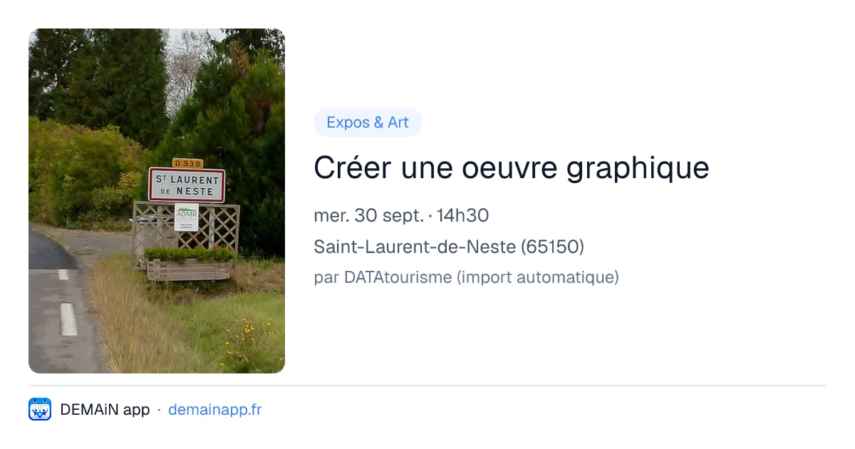 Créer une oeuvre graphique — Saint-Laurent-de-Neste