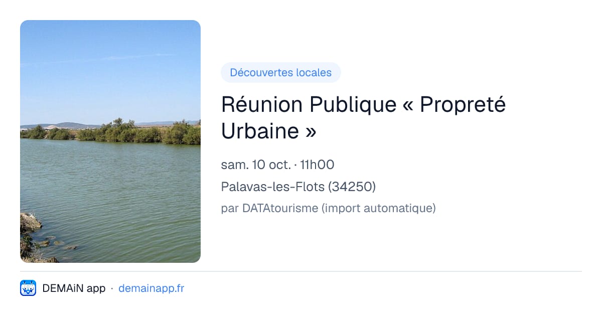 Réunion Publique « Propreté Urbaine » — Palavas-les-Flots