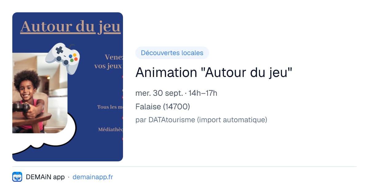 Animation "Autour du jeu" — Falaise