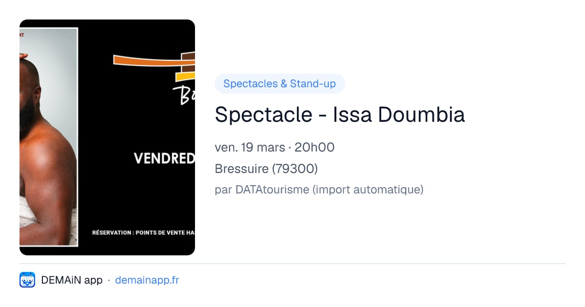 Spectacle - Issa Doumbia — Bressuire