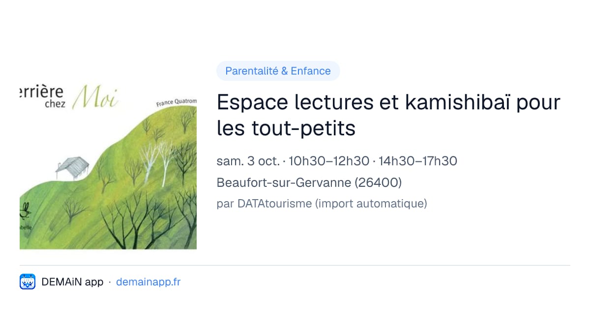 Espace lectures et kamishibaï pour les tout-petits — Beaufort-sur-Gervanne