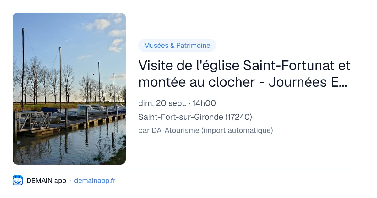Visite de l'église Saint-Fortunat et montée au clocher - Journées Européennes du Patrimoine — Saint-Fort-sur-Gironde