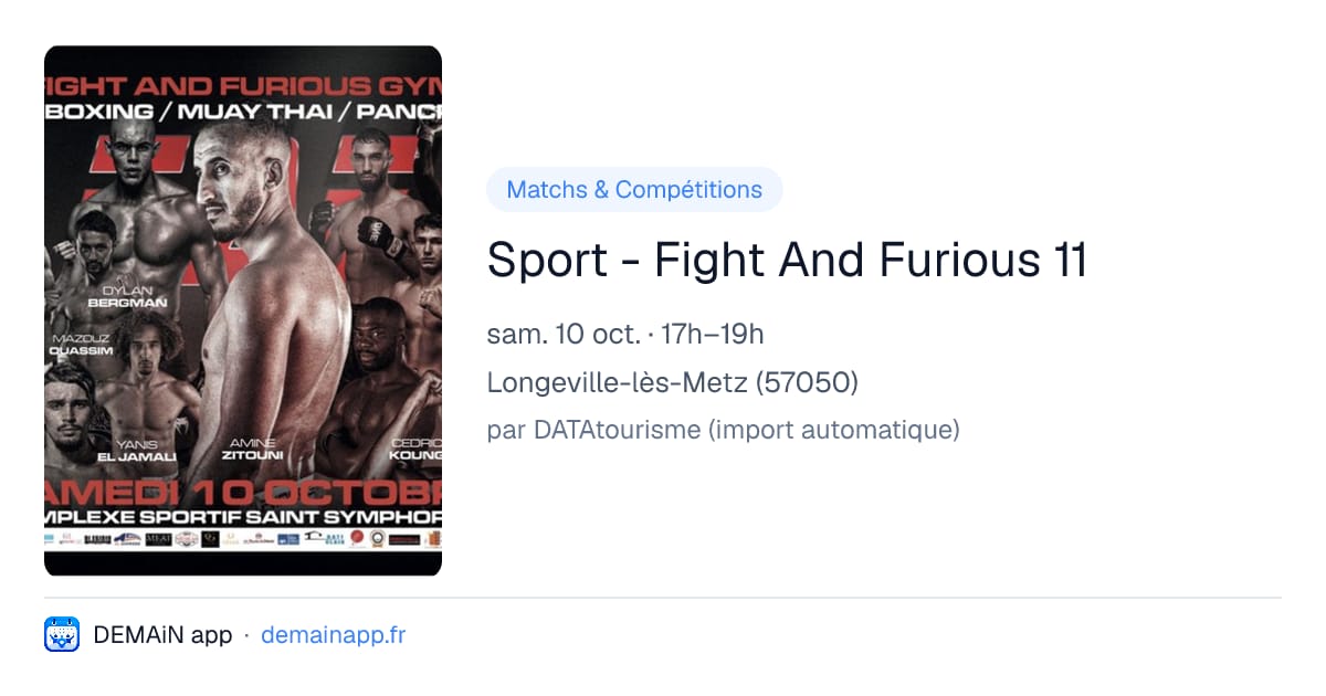 Sport - Fight And Furious 11 — Longeville-lès-Metz