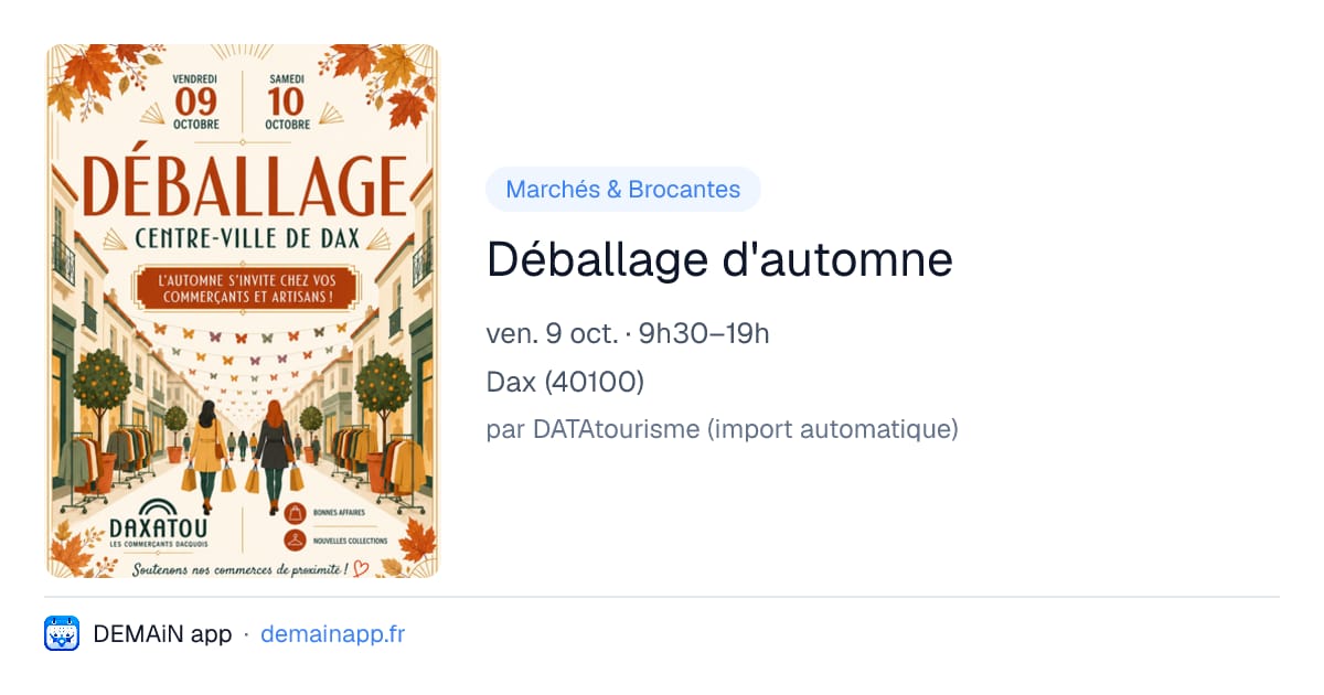 Déballage d'automne — Dax