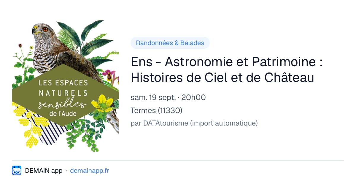 Ens - Astronomie et Patrimoine : Histoires de Ciel et de Château — Termes