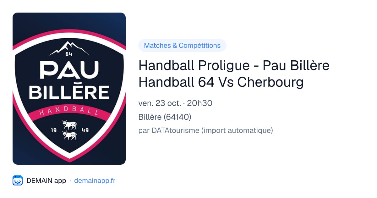 Handball Proligue - Pau Billère Handball 64 Vs Cherbourg — Billère