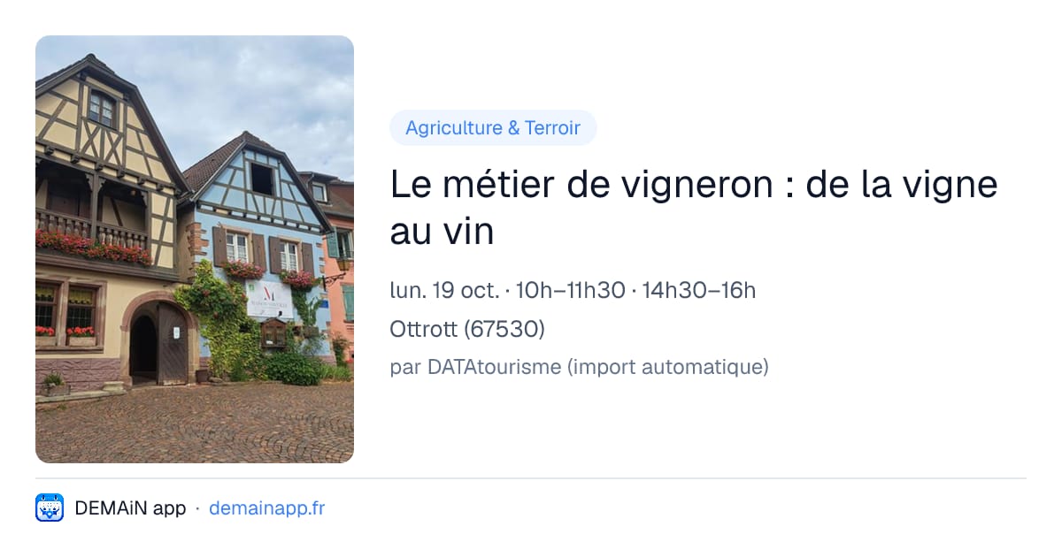 Le métier de vigneron : de la vigne au vin — Ottrott