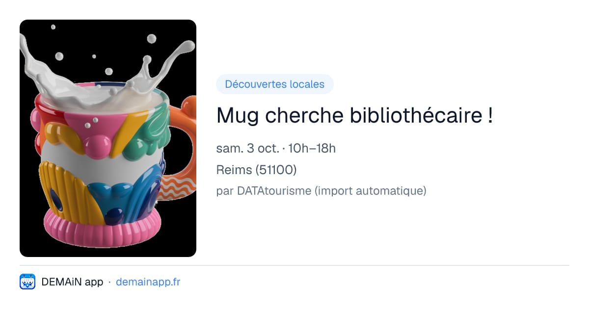 Mug cherche bibliothécaire ! — Reims
