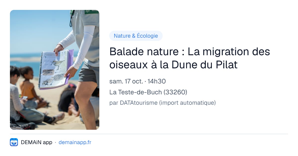 Balade nature : La migration des oiseaux à la Dune du Pilat — La Teste-de-Buch