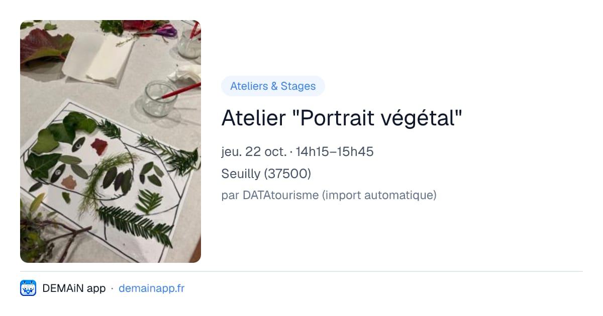 Atelier "Portrait végétal" — Seuilly