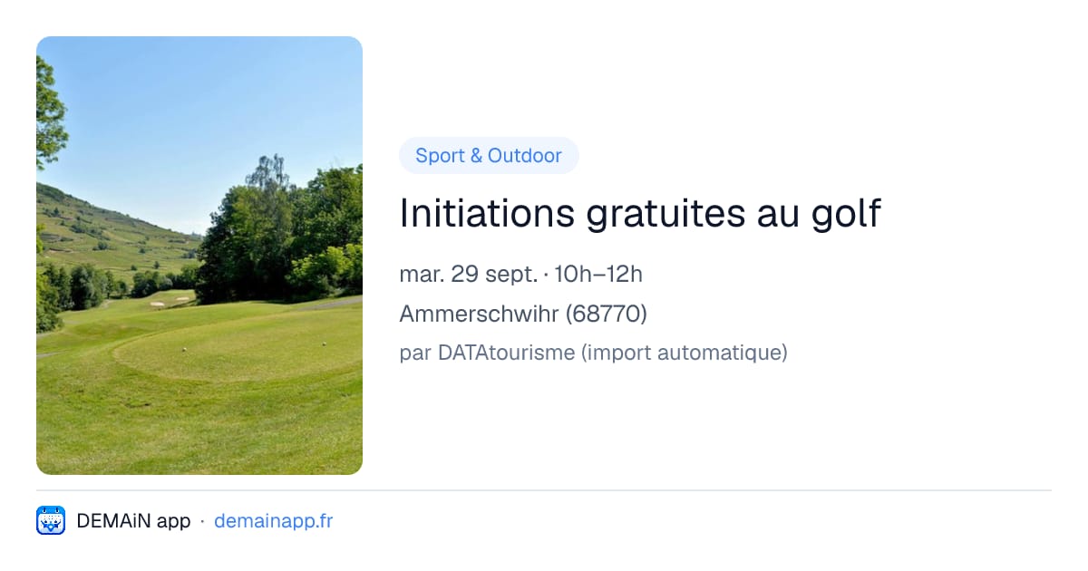 Initiations gratuites au golf — Ammerschwihr