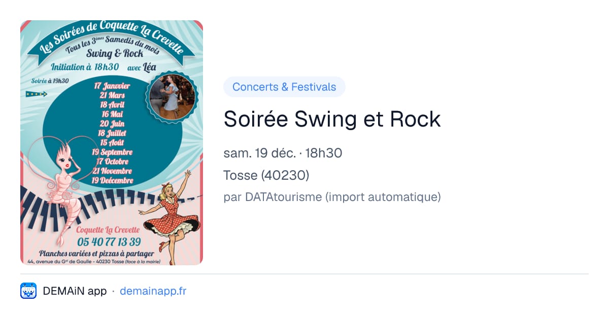 Soirée Swing et Rock — Tosse