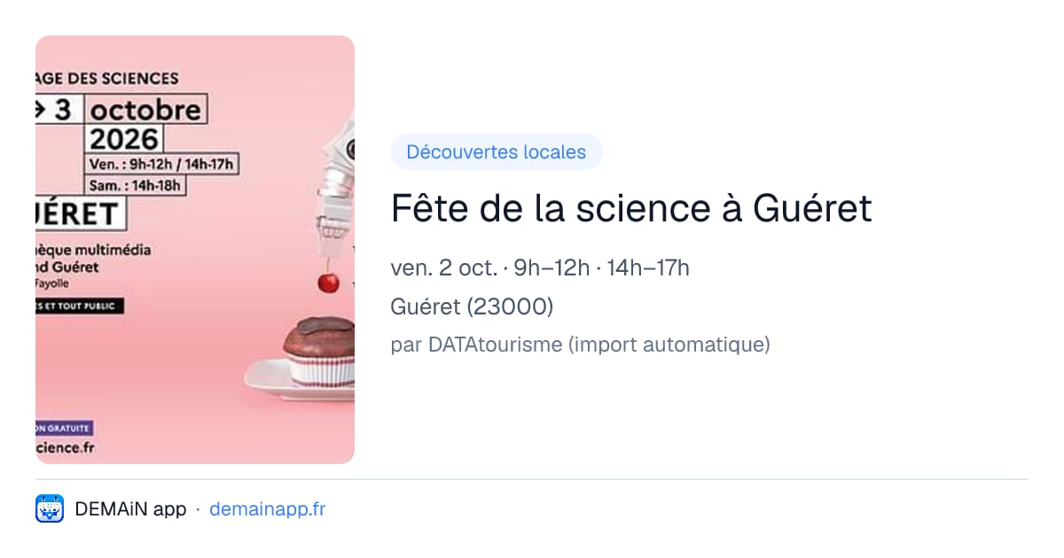 Fête de la science à Guéret — Guéret