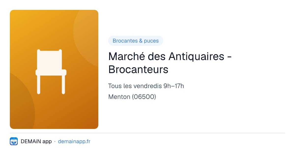 Marché des Antiquaires - Brocanteurs — Menton