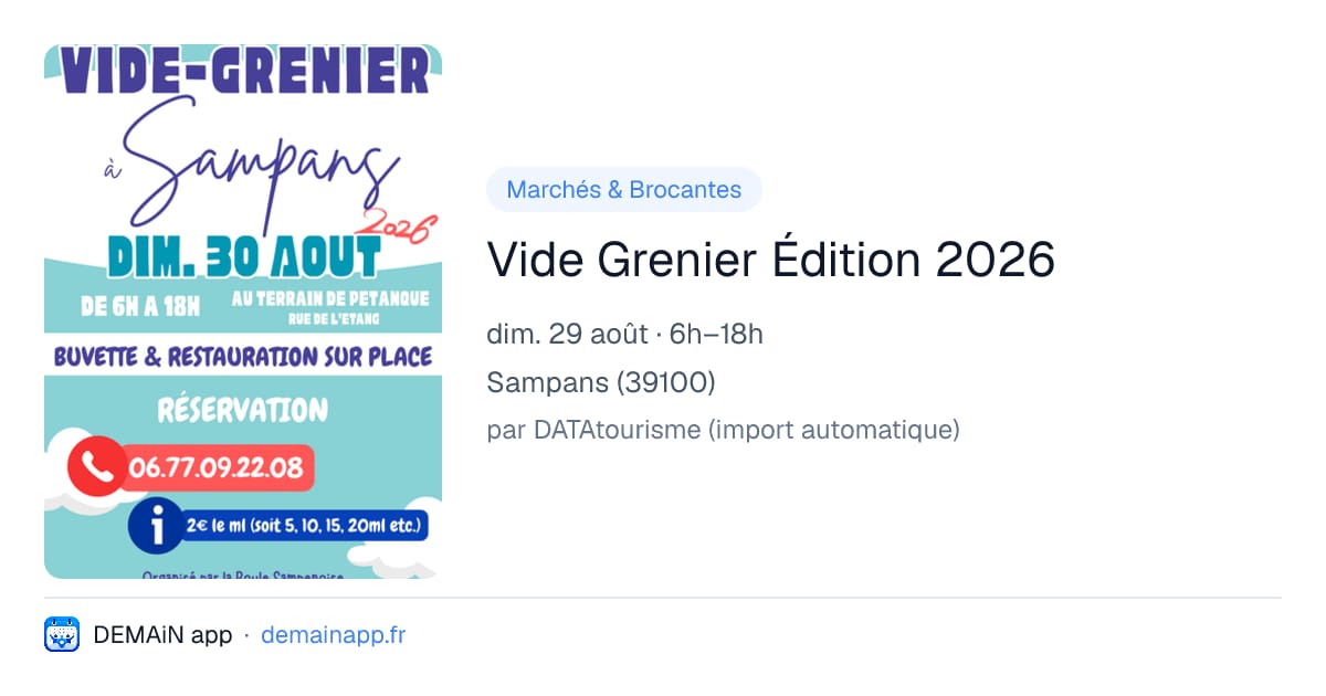 Vide Grenier Édition 2026 — Sampans