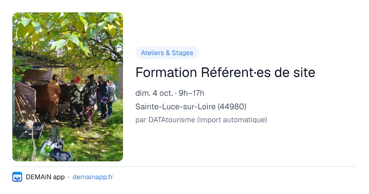 Formation Référent·es de site — Sainte-Luce-sur-Loire